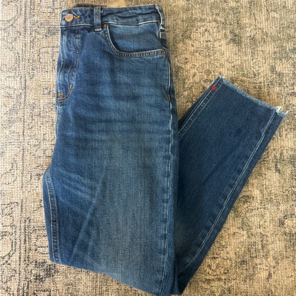 Scotch & Soda High Rise Straight Leg Classic Blue Wash Denim Spring Casual